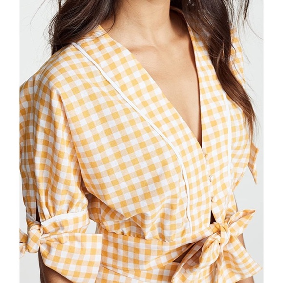 The Fifth Label Womens Idyllic Gingham Tie Front Crop Top - Picture 14 of 16